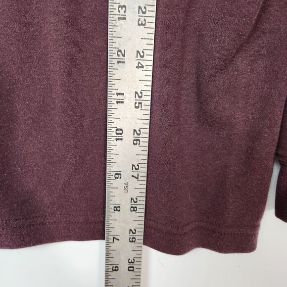 VTG 90s LL Bean Shirt Mens M Burgundy Mock Neck Eclectic Wear Layering Fisherman - Picture 9 of 9